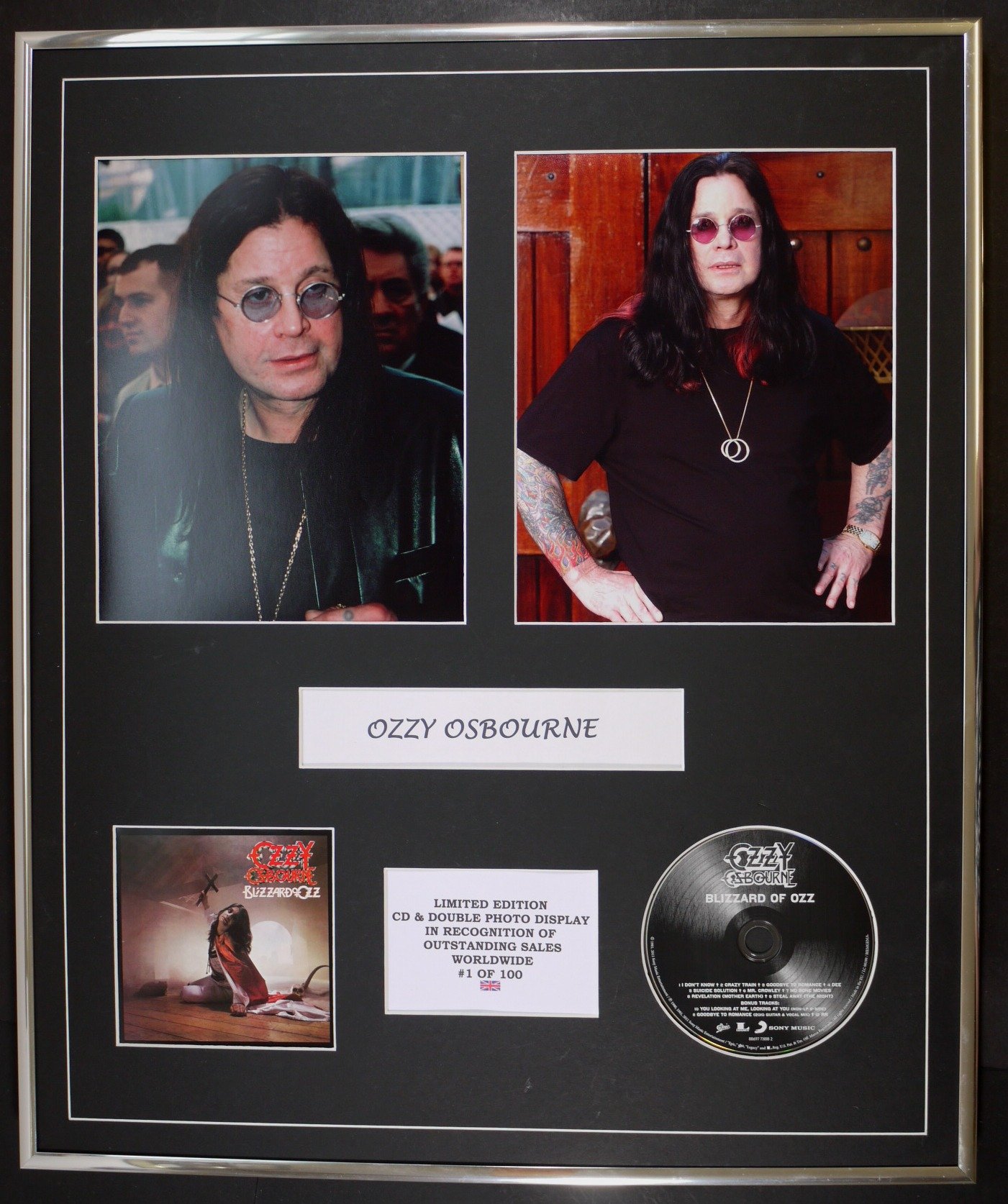 OZZY OSBOURNE/CD & DOUBLE PHOTO DISPLAY/LTD. EDITION/COA/BLIZZARD OF OZ