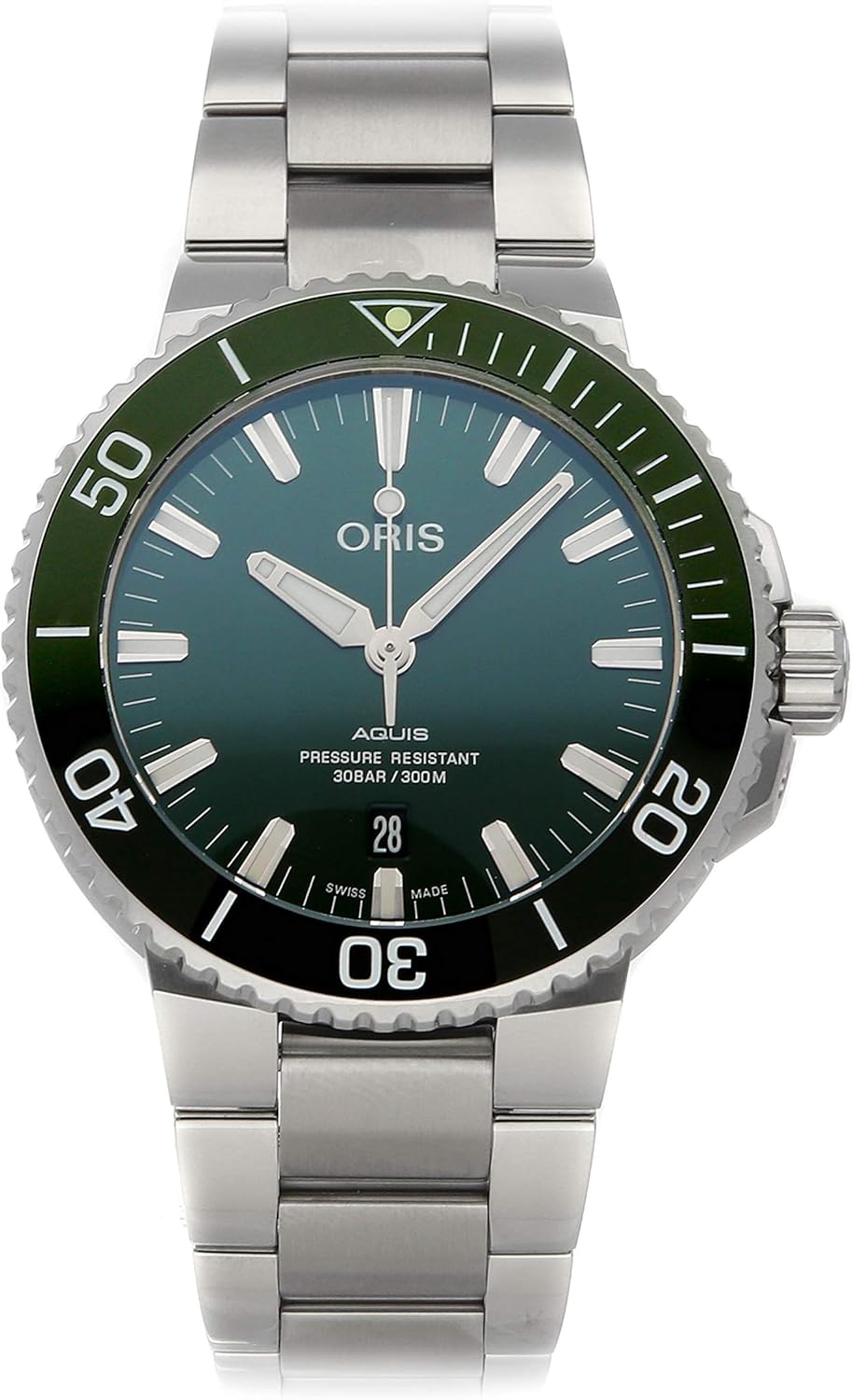 oris green face watch