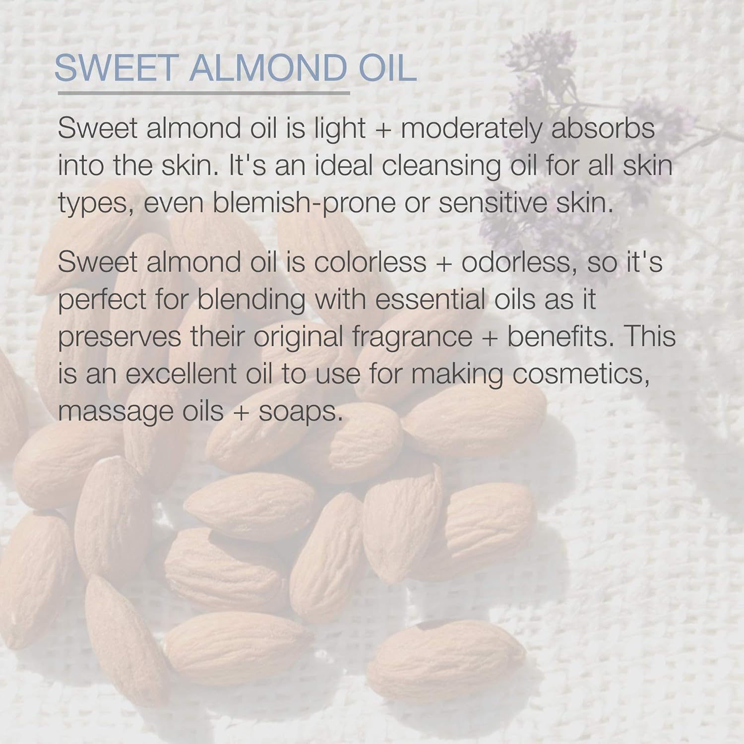 Sweet Almond Oil, 4 fl oz - Cold Pressed and 100% Pure - for Hair, Skin, Nails, Therapeutic Massage, Carrier Oil - by Pure Body Naturals: Beauty