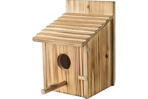 CLACKIBUKVYZ Bird Houses for Outside，Wooden Birdhouse with Open House Design - Perfect Nesting Box for Bluebirds - Assembly Required - Ideal for Outside - Blue Bird House for Outdoor Clearance