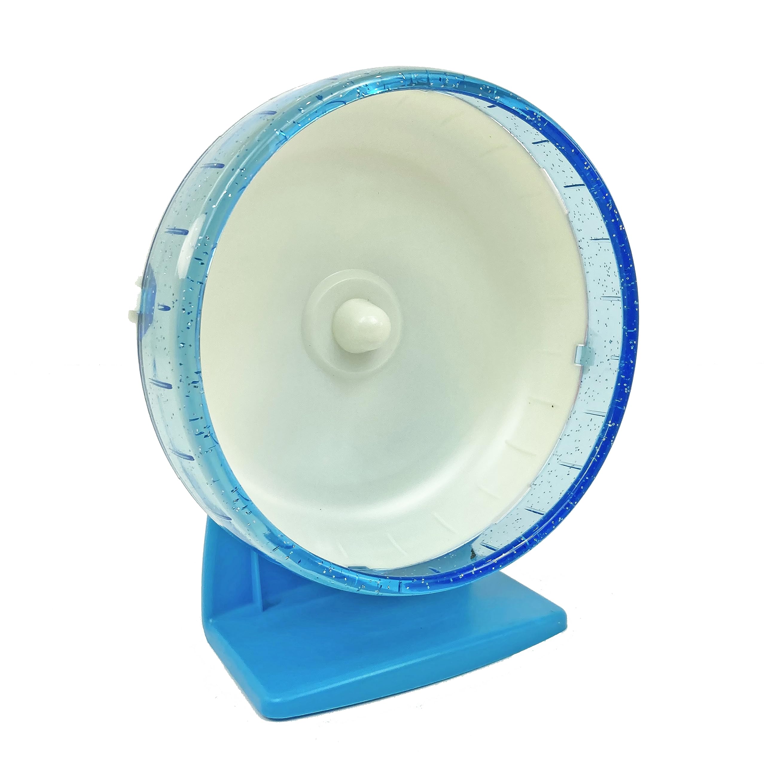 Large Silent Hamster Wheel on Stand 16.5cm - Quiet Running Spinner Suitable for Small Syrian & Dwarf Hamsters (Blue)