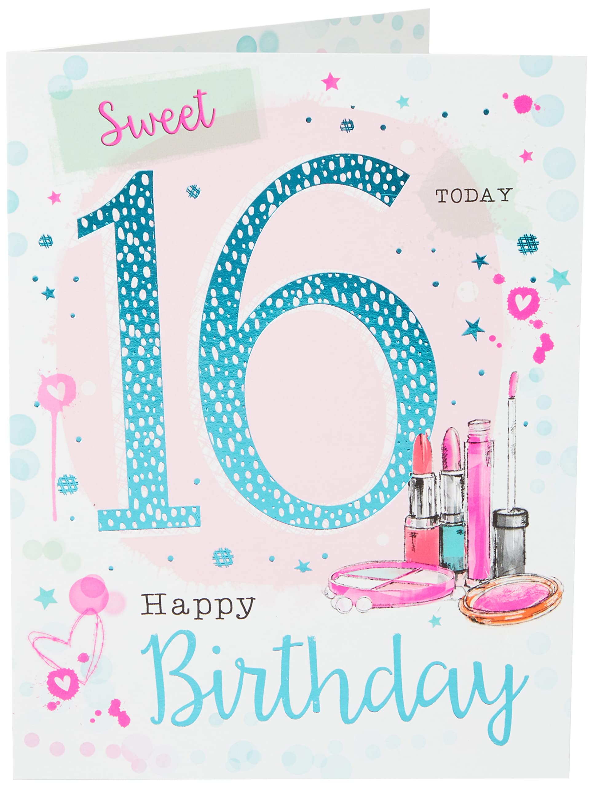 Piccadilly Greetings Traditional Juvenile Birthday Card Age 16 F - 8 x 6 inches, Cadet Blue