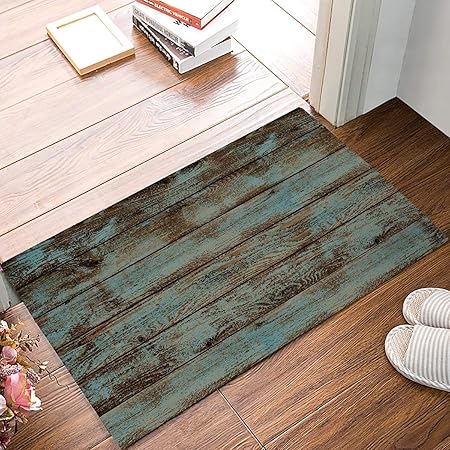 Amazon Com Rustic Old Barn Wood Welcome Door Mats Indoor Kitchen