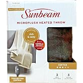 Sunbeam Royal Luxe Walnut Heated Personal Throw Blanket, Cozy-Warm, Adjustable 3 Heat Settings, 50x60