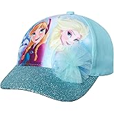Disney Girls' Frozen Baseball Cap - Princess Elsa and Anna Curved Brim Strap Back Hat (2T-7)
