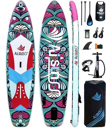 Standup Paddle Board PPXIA Aufblasbares SUP Board 320cm - Bis 200kg Belastbar Mit Komplettem Zubehör Tragbares Board Mit Tasche