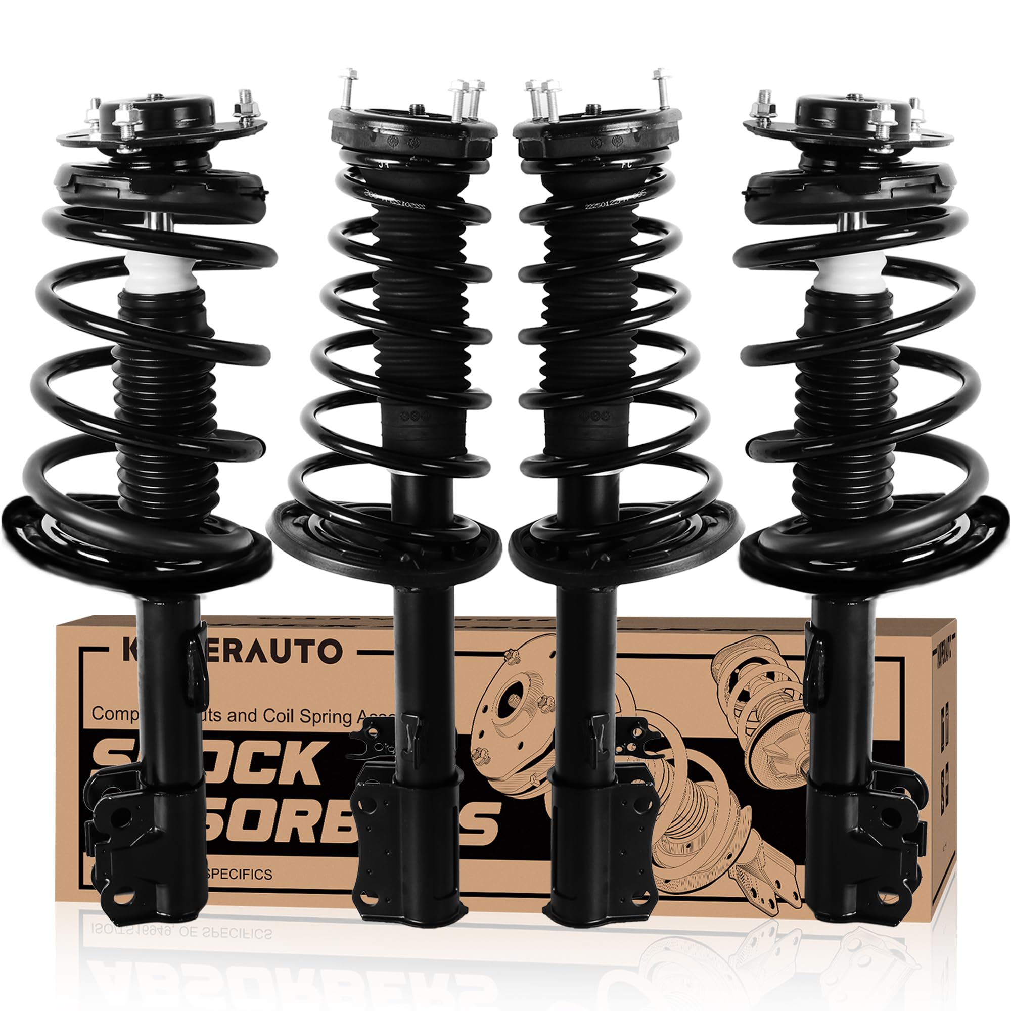 Photo 1 of KUIPERAUTO 172307 172308 172309 172310 Front and Rear Complete Strut Assemblies Compatible for 2007 2008 2009 2010 2011 Toyota Camry Shock Absorbers w/Coil Spring(Set of 4)