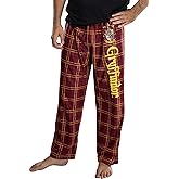 Harry Potter Men's House Crest Plaid Lounge Pajama Pants - All 4 Houses Gryffindor, Ravenclaw, Slytherin, Hufflepuff