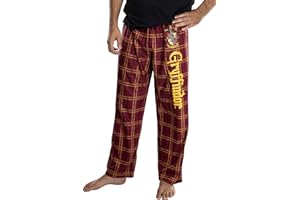 INTIMO Harry Potter Men's House Crest Plaid Lounge Pajama Pants - All 4 Houses Gryffindor, Ravenclaw, Slytherin, Hufflepuff