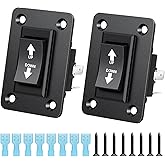 Linkstyle 2PCS Up Down Momentary Reverse Switch,12V 30A DPDT Polarity Reversing Rocker Switch with Mounting Plate, for RV Pow