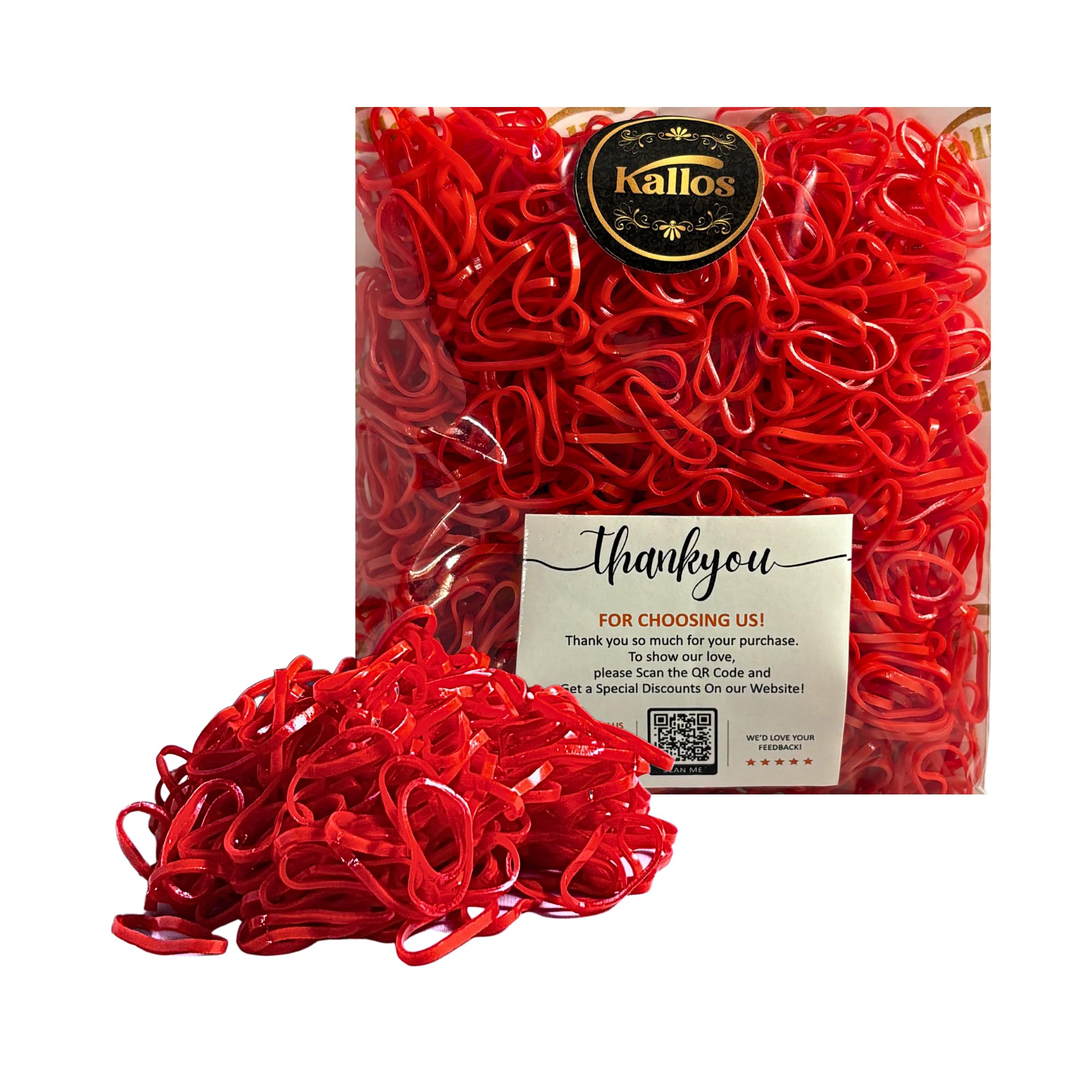 500 Pack No-Damage Hair Bands, Stylish Rubber Bands, Hair Accessories for Girls - Embrace Effortless Style with Elastic Ties by Kàllos (red, 20mm)