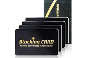 Schembo RFID Blocking Card,Contactless NFC Debit Credit Card Passport Protector, One Card Protects Entire Wallet/Purse for Men & Women, Smart Slim Design Perfectly Fits in Wallet/Purse (4Pack Black)