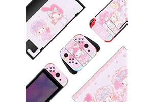 BelugaDesign Hello Melody Switch Skin | Cute Cutecore Pastel Sticker Wrap Vinyl Decal | Bunny Animal Anime Kawaii Japanese Cartoon Game l Compatible with Nintendo Switch 1 (Switch Standard, Pink)