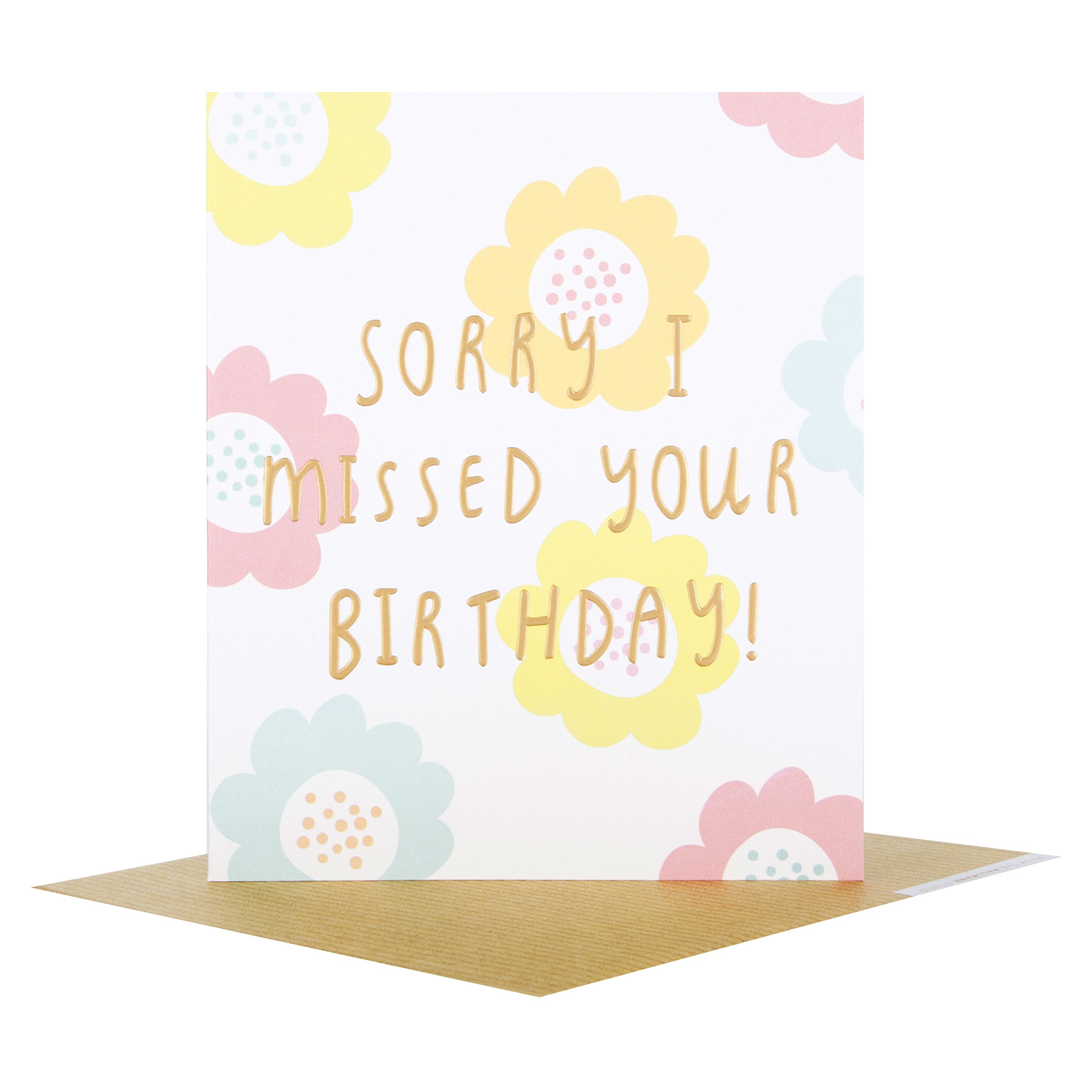 Hallmark 25507944 Belated Birthday Studio Card "Blank" - Small