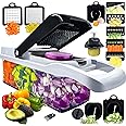 Vegetable chopper with Container, Onion Cutter, Multifuctional, Chopper Vegetable cutter, Veggie Chopper With 10 Blades, Salad Chopper, Good Helper in Kitchen, White