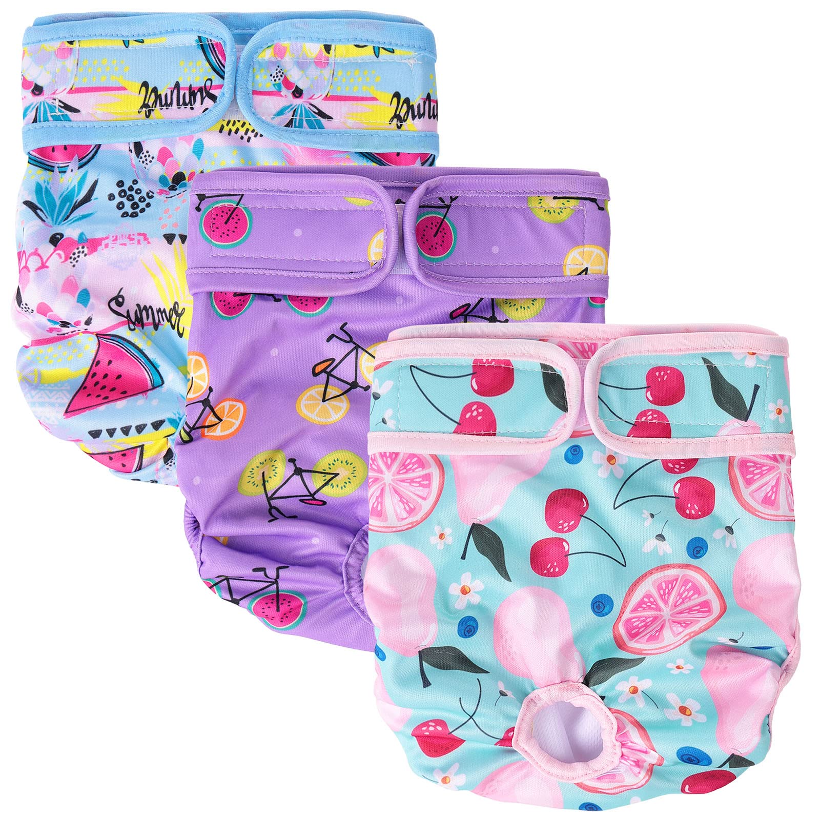 Lyneun Dog Nappies Female, Reusable Dog Period pants, 3 Pack No Leak Washable Dog Incontinence Pants, Adjustable Dog nappy for Small Medium Large Dogs (S)