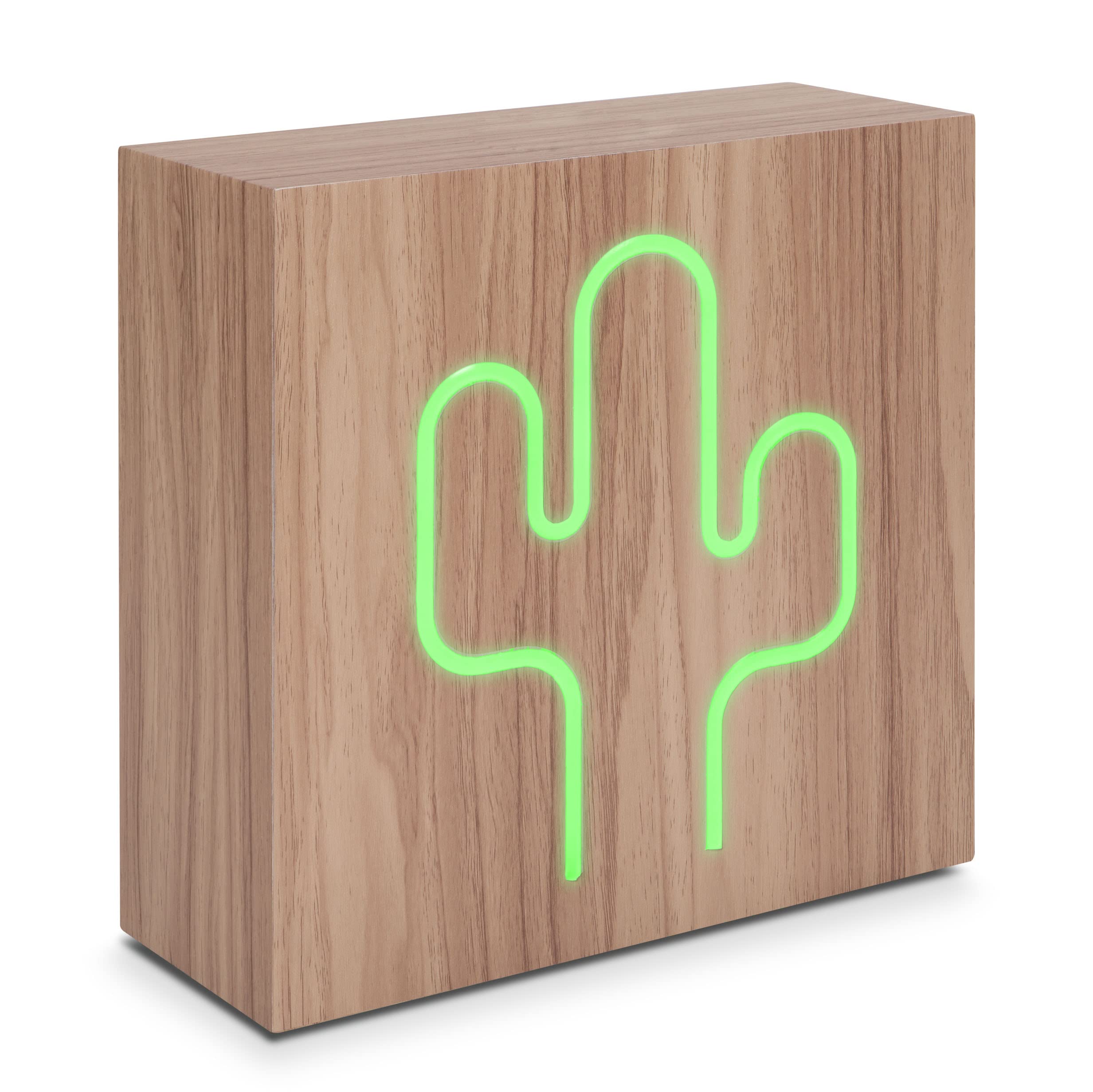 BIGBEN Interactive ColorLight Neon LED Speaker with Induction Charger and Bluetooth, Cactus