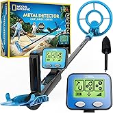 National Geographic Metal Detector for Kids with Pinpoint Function | 7.4-Inch Waterproof Coil, LCD Display, Adjustable Sensitivity, Pinpoint Mode, Detects Up to 6 Inches Deep, Beach Treasure Toy