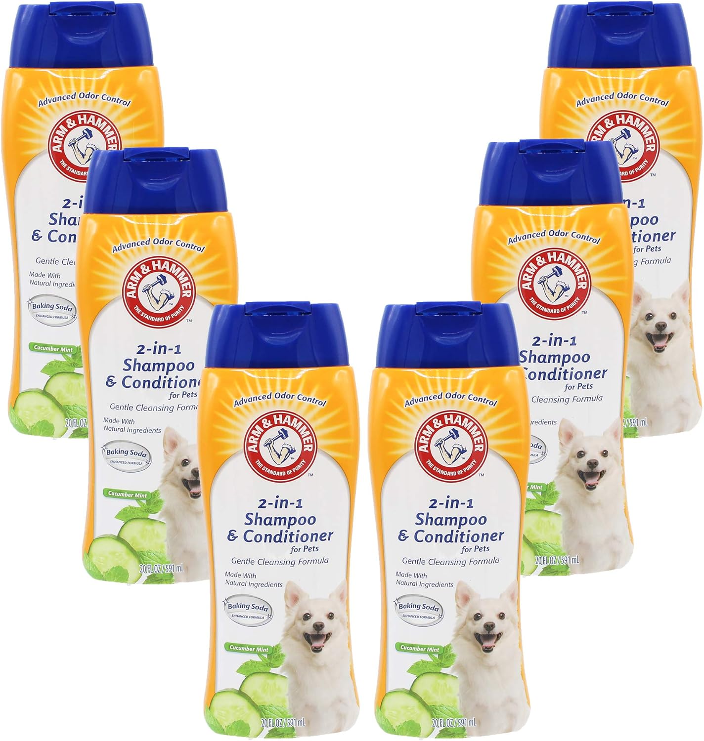 Arm & Hammer For Pets Arm & Hammer Super Deodorizing Shampoo for Dogs | Odor Eliminating Shampoo for Smelly Dogs & Puppies, White, 20 Ounce - 6 Pack (FF10477PCS6)