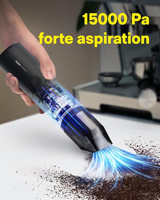 Mini Aspirateur à Main 4 en 1, 15000 PA Souffleur de Poussière Voiture