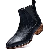 RCTEC Women's Ankle Boots Mid-height Heels Chelsea Zipper Dressy Booties