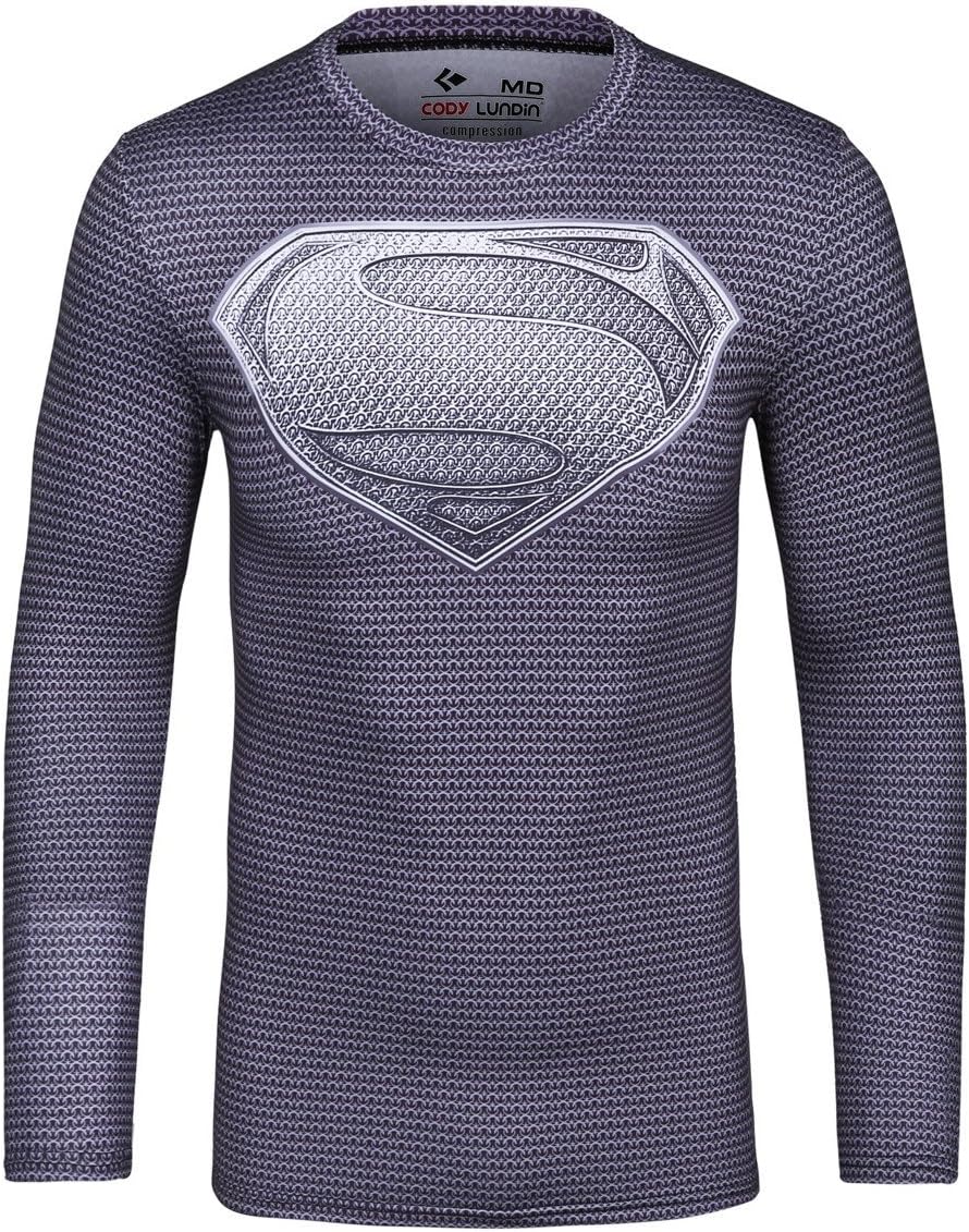 Red PlumeMen's Compression Sports Fitness Shirt Workout Long Sleeve T-Shirt