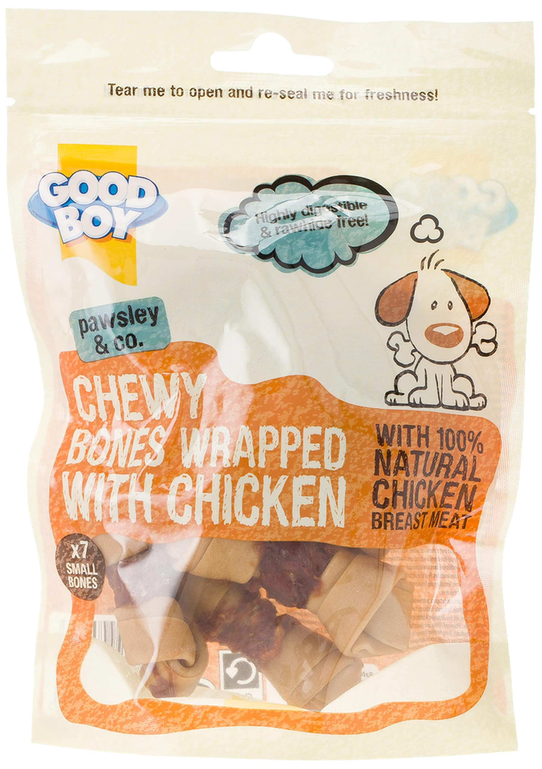 Good Boy - Chicken Wrapped Chewy Bones - Dog Treats - Made With Natural Chicken - Highly Digestible Rawhide Free Dog Treats (Case of 8)