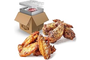 DEN'S HOT DOGS Grumpy Butcher Heritage Chicken Wings Cooked & Microwaveable Sampler, 2 Pack (20 oz each) – Set of Garlic-Parmesan and Smoky Salt & Pepper Flavor, 1 each – Fully-Cooked Microwaves from Frozen in 4 Minutes – Grill, Bake or Heat & Eat