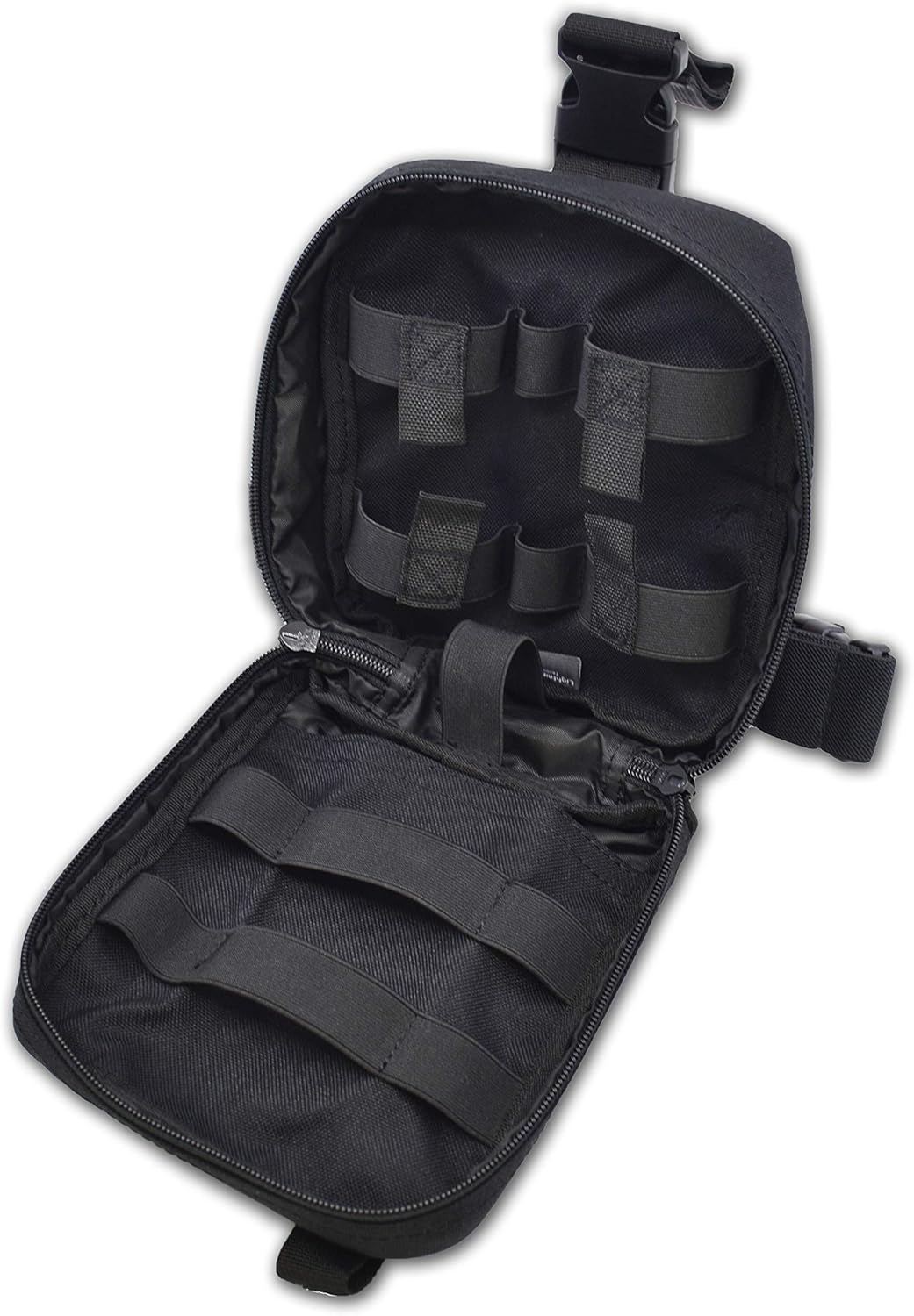 Lightning X Pre-Stocked Drop Leg IFAK Trauma Kit w/MOLLE Bleed Stop Gunshot Wound Care w/QC - Black: Health & Personal Care