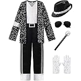 ReliBeauty boys girls 80s dance star costume 90s pop stage costume role play party for kids