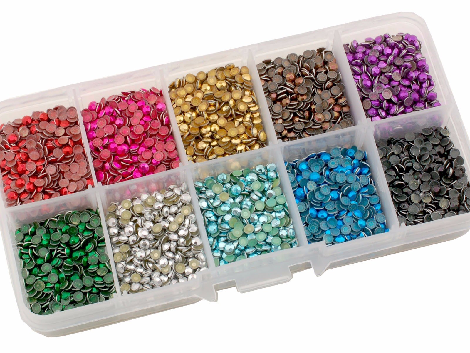 Summer-Ray SS10 2.8mm Assorted Colour Hot Fix Rhinestuds in Storage Box