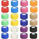 24pcs Self Adhesive Bandage Wraps, 1in 5 Yards 12 Colors, Vet Wrap for Sports, Wrist, Ankle and Swelling