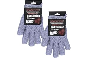 XVXVTTXVV Exfoliating Dual Texture Bath Gloves for Shower Spa Massage and Body Scrubs, Dead Skin Cell Remover, body scrubber with Hanging Loop