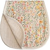 mushie Muslin Baby Burp Cloths | 100% Organic Cotton, Set of 2 (Pastel Blooms/Fog)