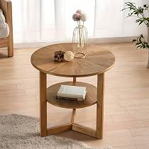 Amazon.com: DS-HOMEPORT 2-Tier Round End Table,Farmhouse Circle ...