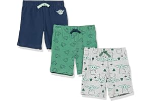 �鶹�� Essentials Disney | Marvel | Star Wars Unisex Babies' Shorts, Pack of 3, Star Wars The Child, 0-3 Months