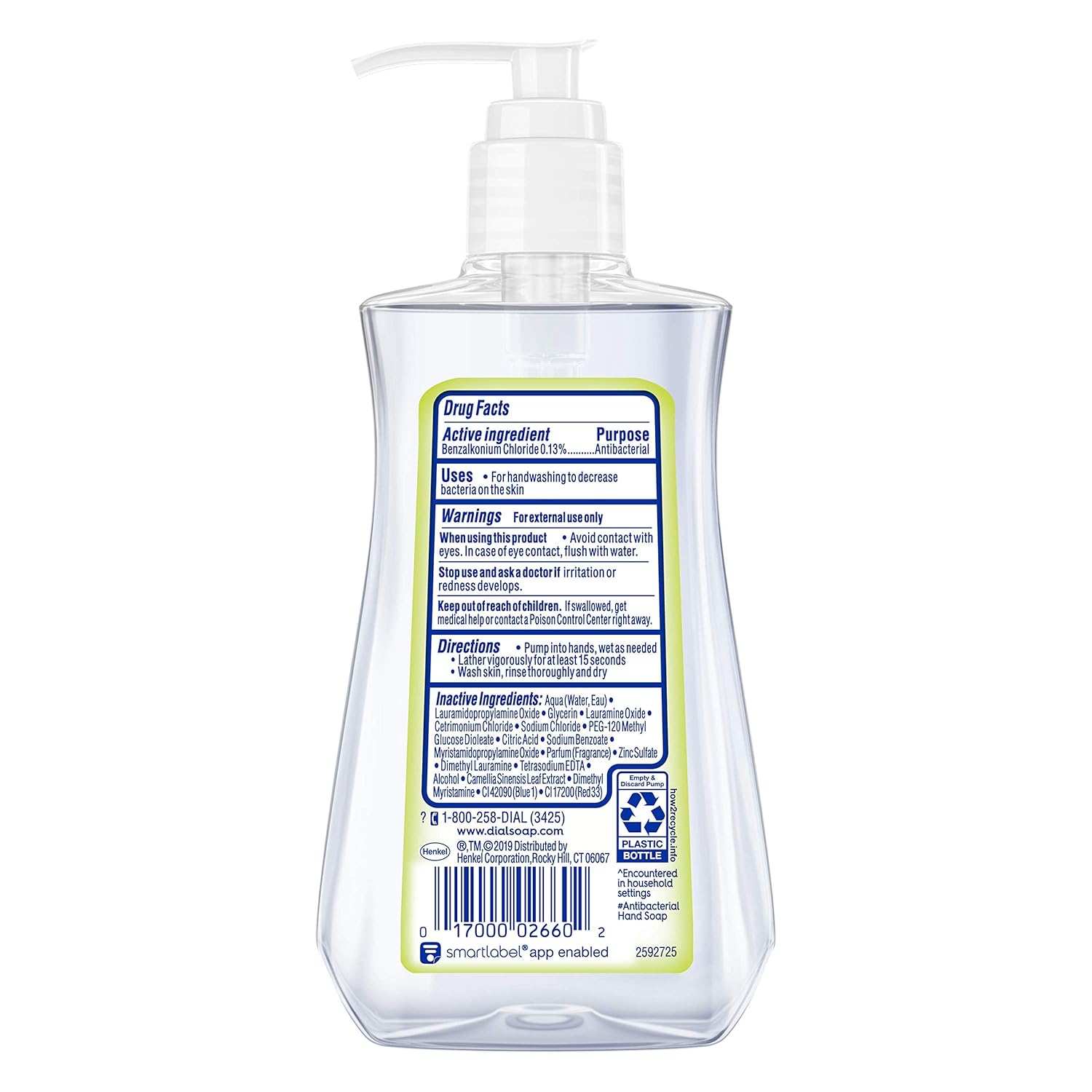 Dial Antibacterial Liquid Hand Soap, White Tea, 7.5 Fluid Ounces (Pack of 12) : Hand Washes : Beauty