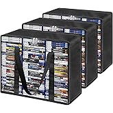 PUTNATRUE DVD Blu-ray Storage Bags, 3 Pack DVD Storage Boxes Hold 210 DVD Cases (70 Each), Highly Clear Media Storage Plastic Organizers for VHS, Video Games, CDs