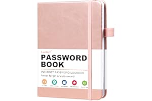 LORTARL Password Book with Alphabetical Tabs - Medium Size Internet Address & Password Keeper Logbook, Hardcover Password Notebook for Password Organization