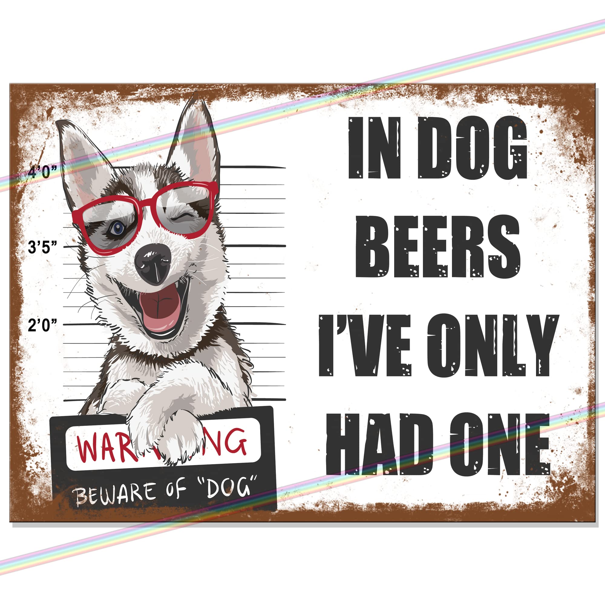 Dog Beers Funny Metal Tin Bar Signs Father's Day Present Bar Accessories Home Pub Outdoor Garden Shed Garage Vintage Wall Plaque Man Cave Gift Metal 20cm x 15cm