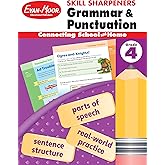 Evan-Moor Skill Sharpeners Grammar and Punctuation Workbook, Grade 4, Nouns, Verbs, Sentence Structure, Subject, Predicate, Language Handbook, Real-World Practice, Fun Activities, Homeschool, Practice