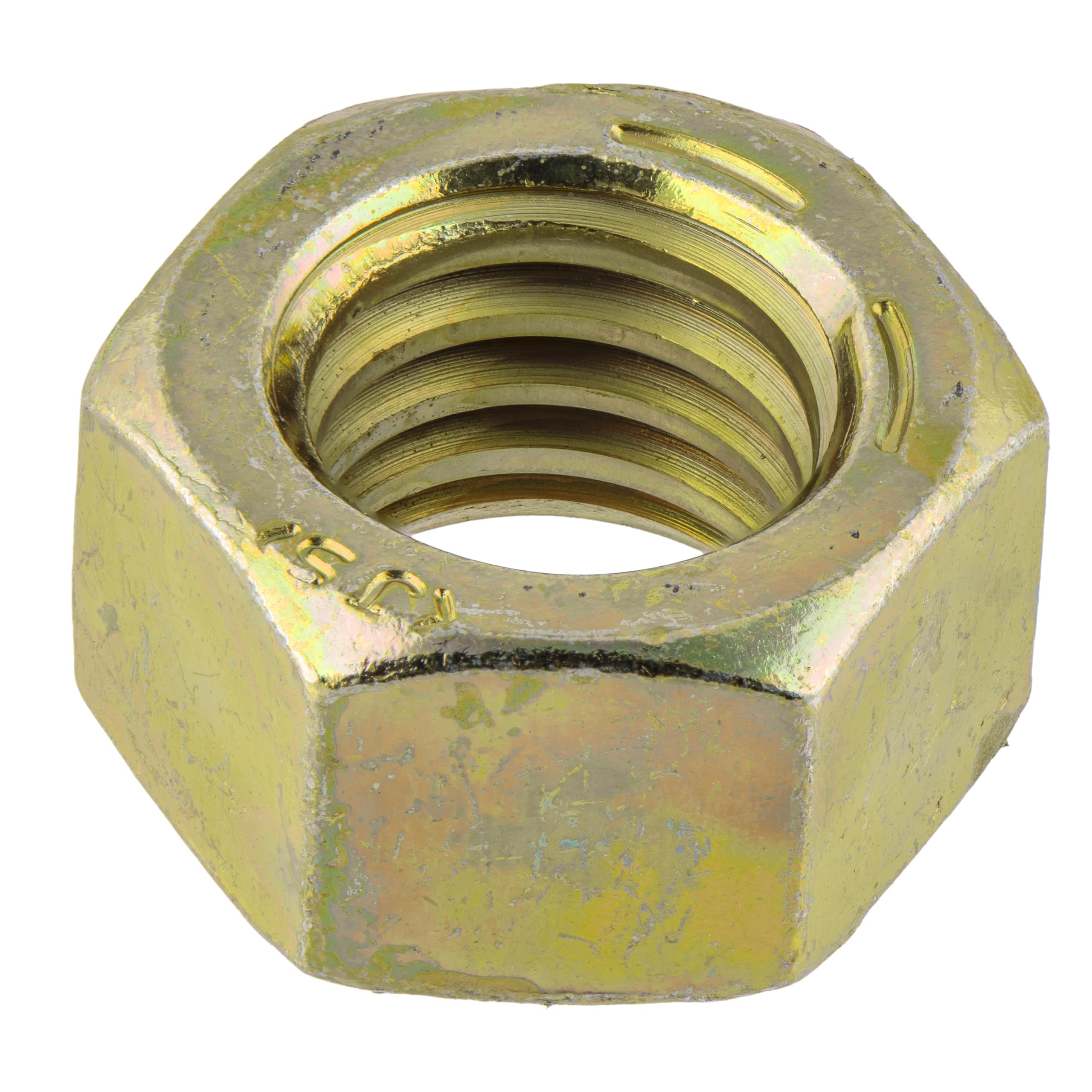 Photo 1 of 1/2"-13 (25 Pack) Grade 8 Hex Nut, Coarse Thread, Yellow Zinc by Makers Bolt