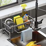 ViWaVee Sink Caddy - Sink Organiser with Sponge Holder Grey