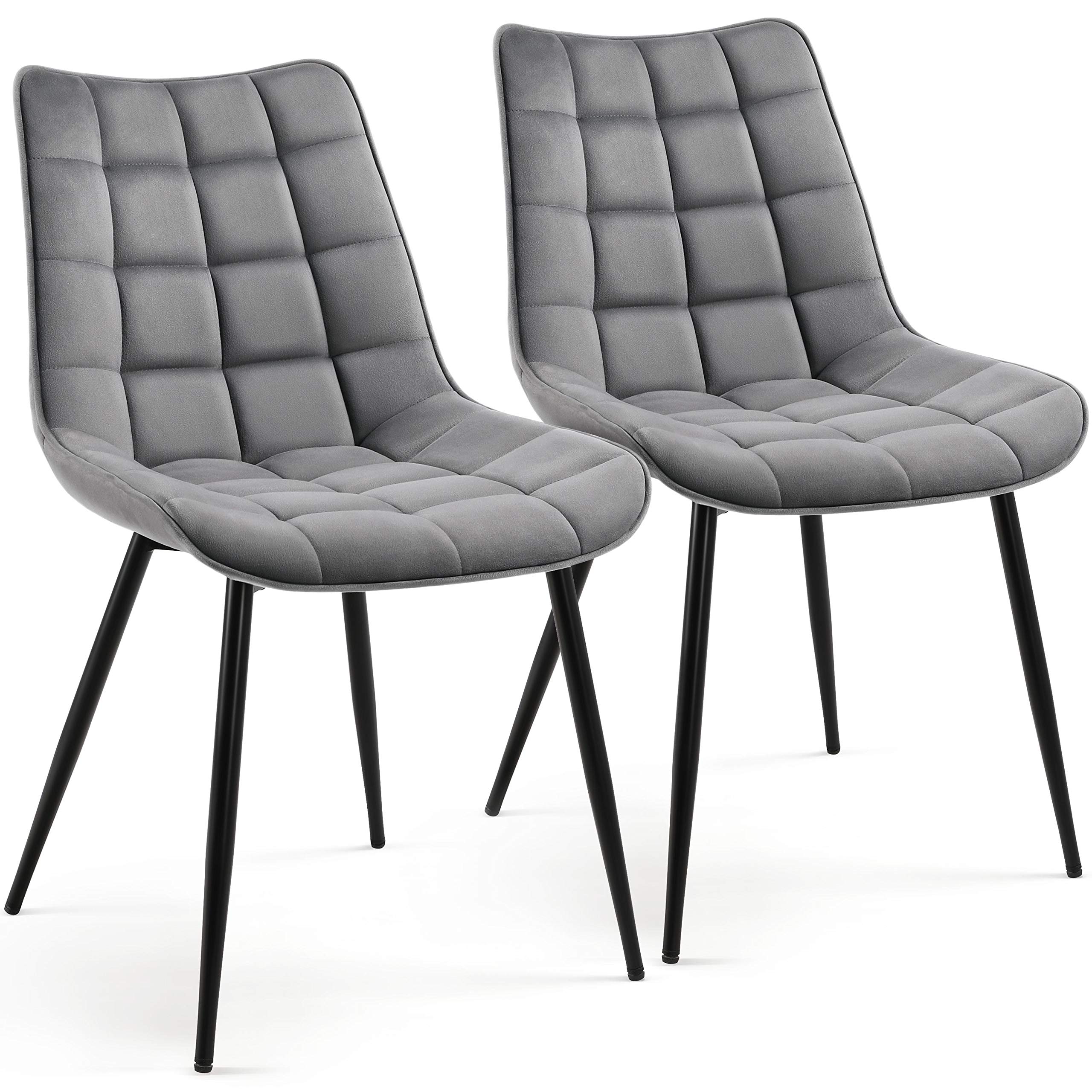 Yaheetech Set of 2 Dining Chairs Modern Fabric Tub Chairs with