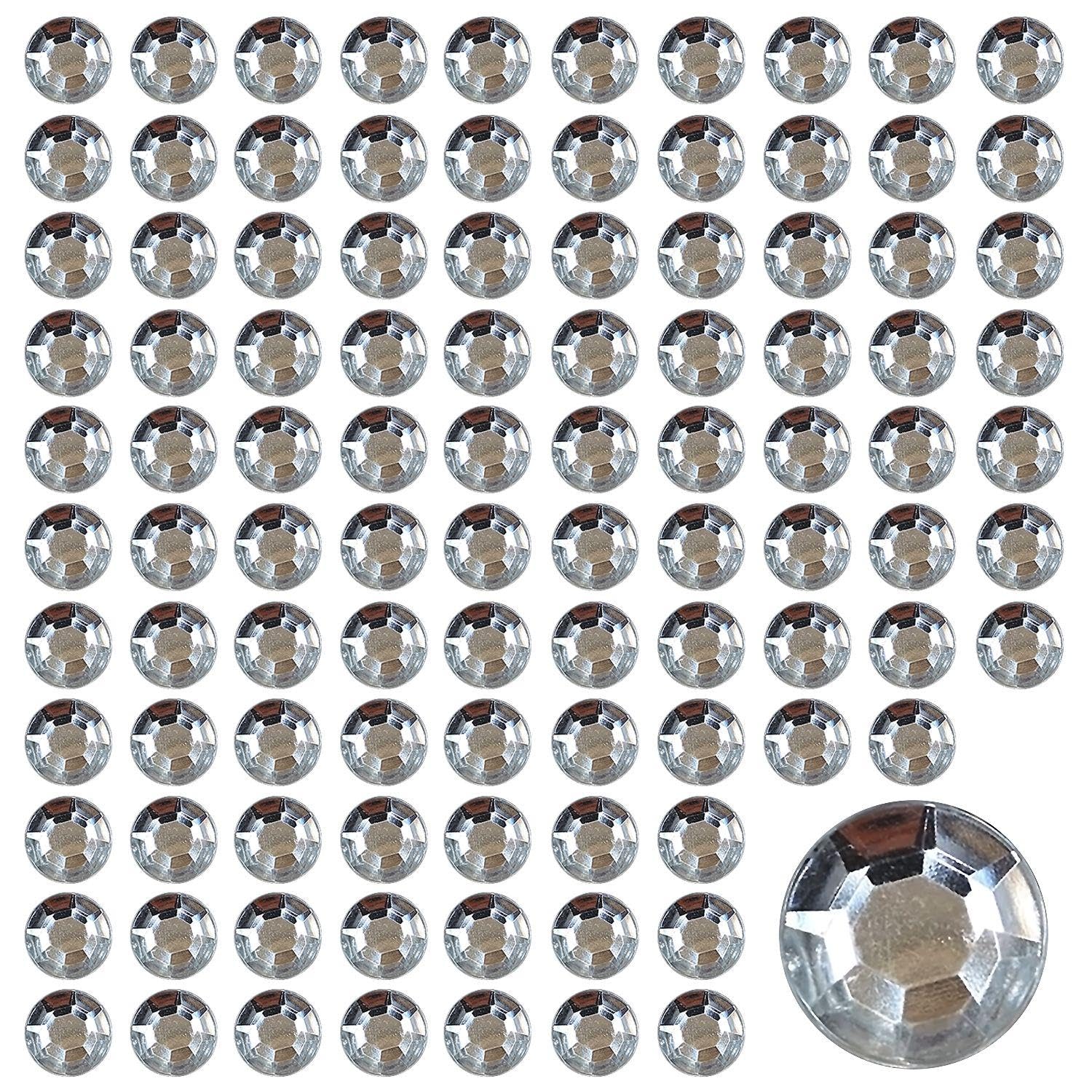 100 Pieces of Round Flat Diamonds, Artificial Diamonds, DIY Decorative Accessories, Diamond Decorations, Can Be Used to Decorate Clothes, Hats, Bags, Etc.