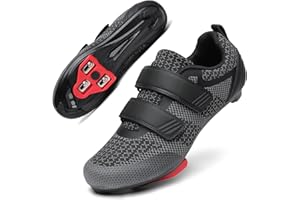 KYEDOO Unisex Road Bike Cycling Shoes Compatible with Peloton Shimano SPD Bike Riding Shoes for Men Women, 3 Straps, Pre-Installed Delta Cleats for Indoor Outdoor Cycling Biking