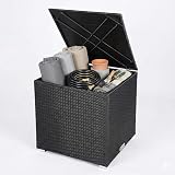 CASARIA Polyrattan Garden Cushion Storage Box 318L 75x75x70cm Waterproof Gas
