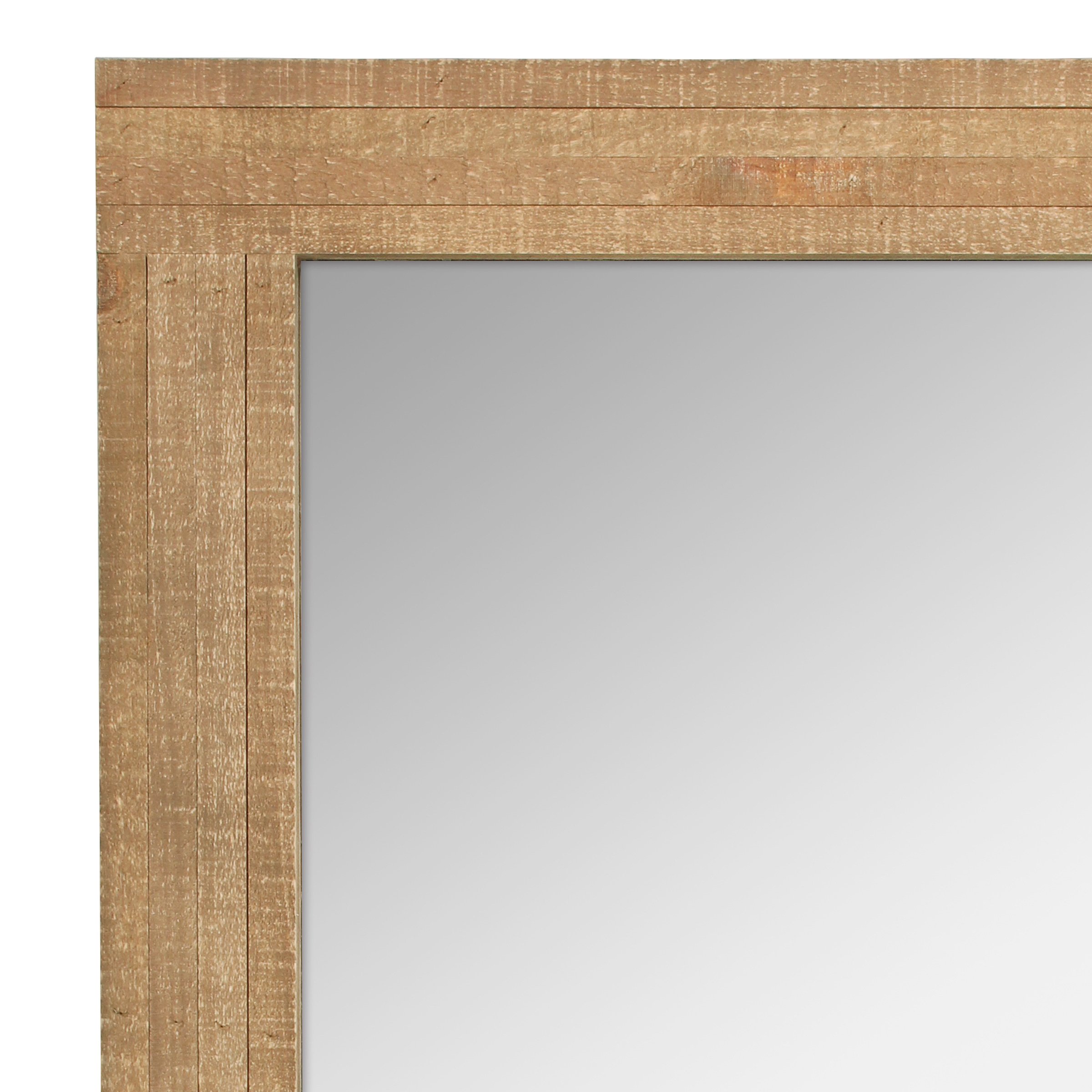 Stonebriar Rustic Rectangular Natural Wood Frame Hanging Wall Mirror