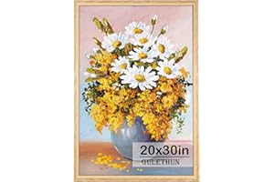 GULETHUN 20x30 Picture Frame, Natural Wood Poster Frame, Home Decor Natural Gallery Frames, Horizontal or Vertical Format, Sturdy, Plexiglass, Large Wall Decor, for Photos, Artworks, Posters