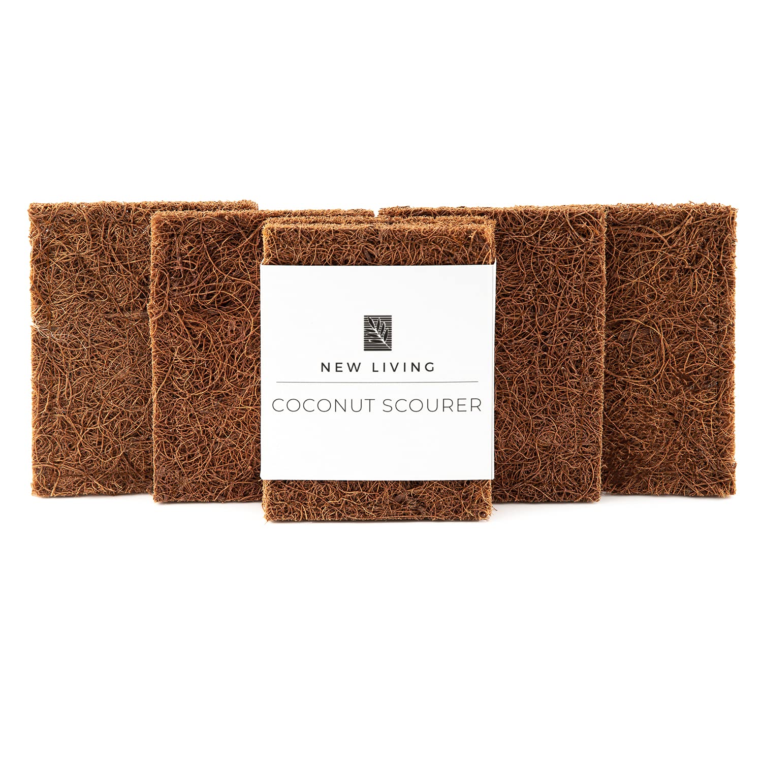 Coconut Scourer x 8 | Dish Scrubbers | Natural Latex Rubber Protection | Eco Friendly | Biodegradable | Natural Product | Non Scratch